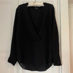 Theory silk black blouse